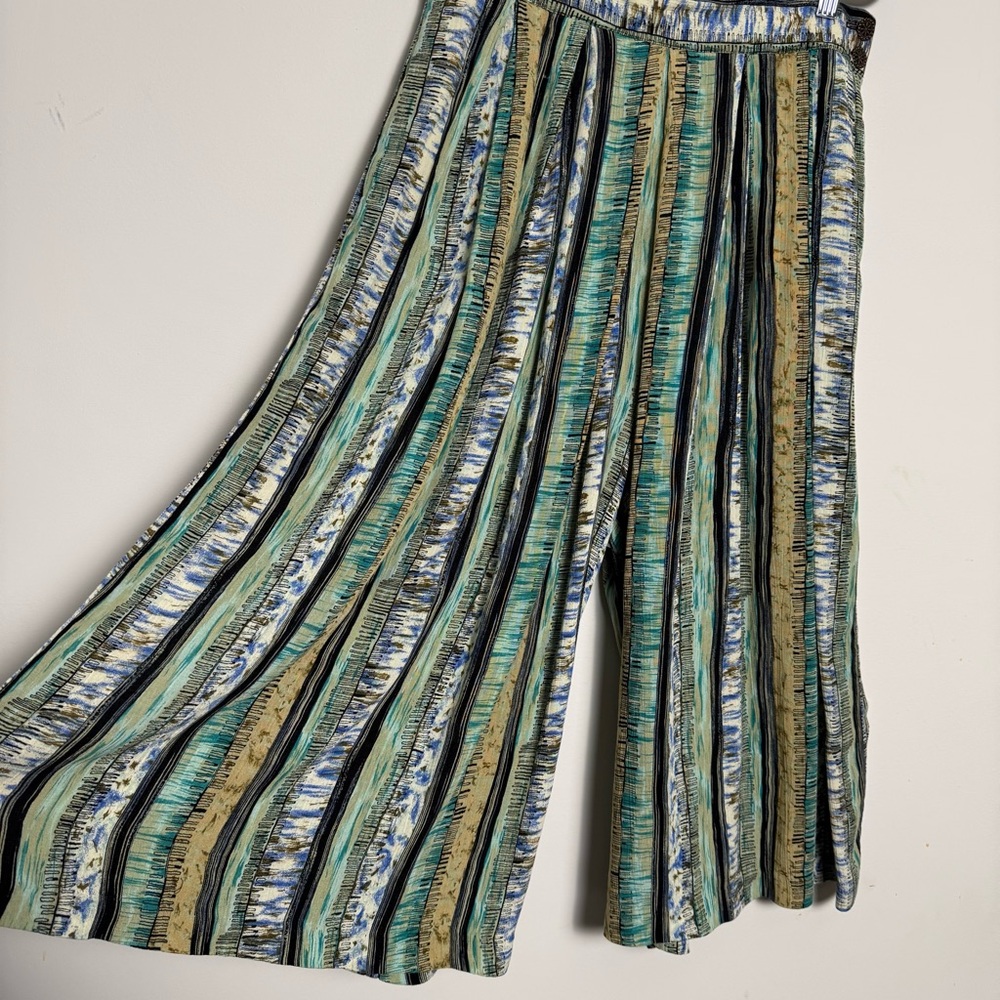 Vintage 90s AKF New York Rayon Wide Leg Palazzo Pants PM Boho Resort - Picture 4 of 15